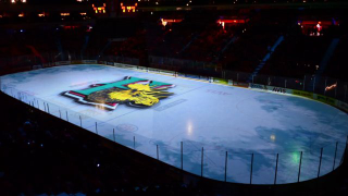 Watch The Marvelous Pregame Show Projected Onto A CHL Team's Rink